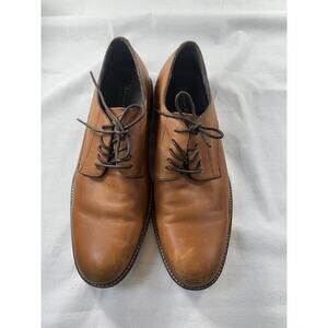 Aston Grey Orlando Dress Shoes Plain Toe Oxford Brown Leather Mens 10.5 Lace‎ Up